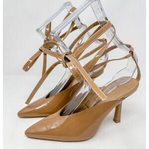 ASOS Design Women's Pointed Gladiator D'Orsay Stiletto Heels Tan Size US 6
